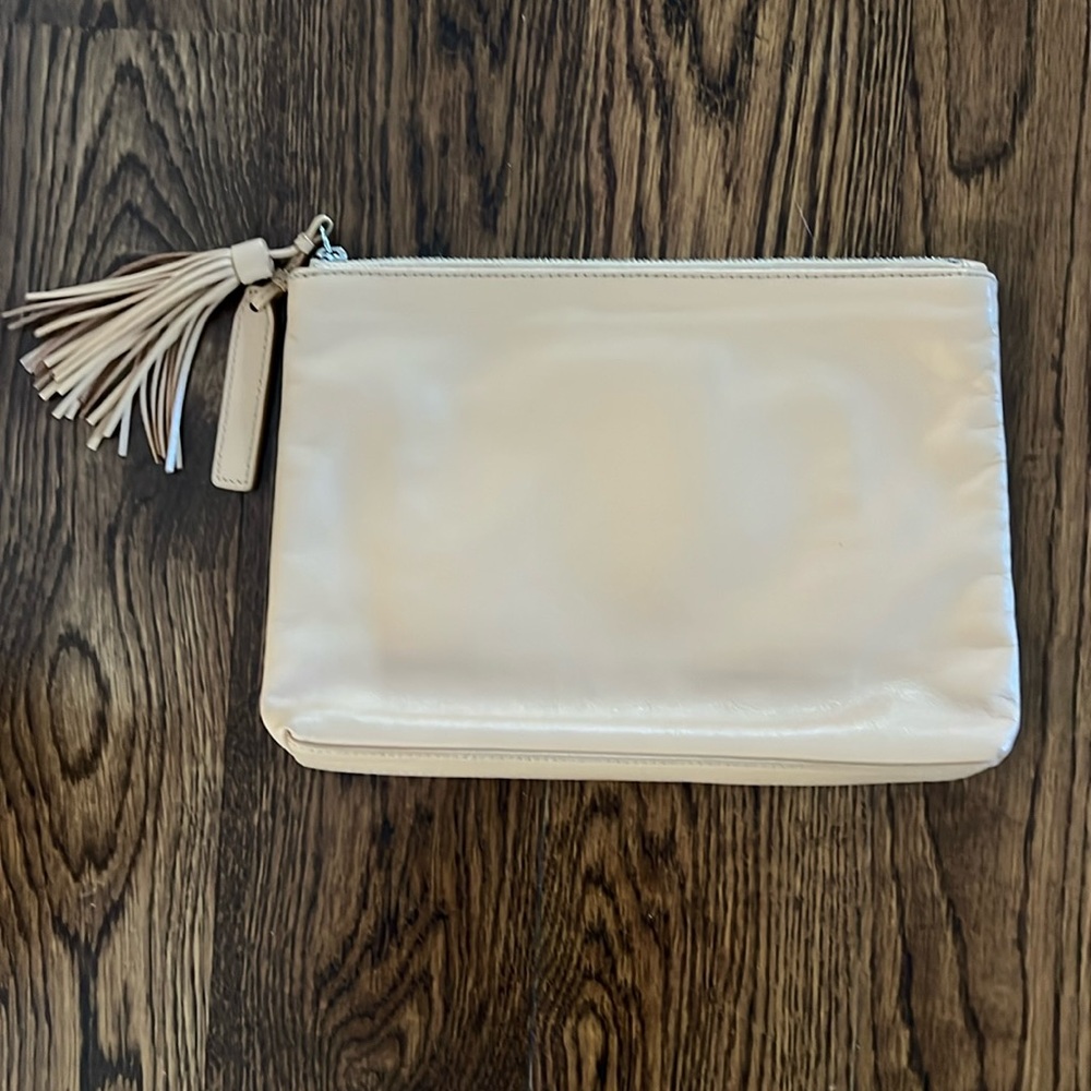 Loeffler Randall tan clutch
